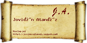Jovián Atanáz névjegykártya